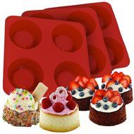 3 Silicone Cake Cup Molds Set 12 Pans Dessert Shell Baking Shortcake Mini Soft