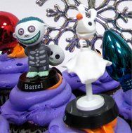 Nightmare Before Christmas 10 Piece Deluxe Cupcake Topper Set Featuring Zero, Barrel, Lock, Shock, Sally, Jack... N8
