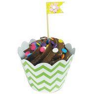 AllyDrew Standard Size Chevron Cupcake Wrappers (Set of 20), Orange N9
