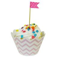 AllyDrew Standard Size Chevron Cupcake Wrappers (Set of 20), Orange N11