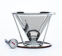 OmBrew Eco-Friendly Pour Over Stainless Steel Reusable Coffee Dripper with Separating Stand -Bundle with Dial... N2