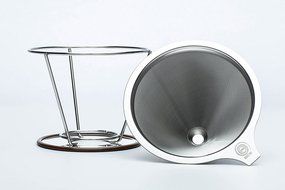 OmBrew Eco-Friendly Pour Over Stainless Steel Reusable Coffee Dripper with Separating Stand -Bundle with Dial... N3
