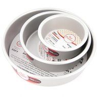 Cake Pan Set of 3, Round 2 Inches (4", 6", 8") by Fat Daddio's