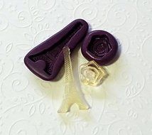 Silicone Mold Paris Eiffel Tower Rose Mould (37mm) Fondant Chocolate Resin Soap N3