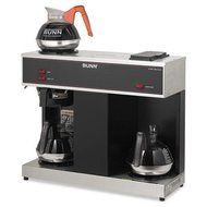 BUNN-O-MATIC Pour-O-Matic Three-Burner Pour-Over Coffee Brewer, Stainless Steel, Black (VPS)