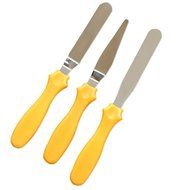 Professional Offset Spatula Set with Plastic Handle - 3-Piece Stainless Steel Icing Spatula Variety Set &amp; Cake... N2