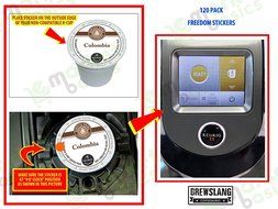 K-cup 2.0 Freedom Stickers for Keurig 2.0 K400, K450 and K460 Single Brewers - 120 Pack by Brewslang (120count) N3