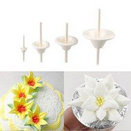 Sher Sugar Fondant Flowers Die Tools Accessories Lily Flower Pin Receptacle Cake Decorating,Set of 4 N2