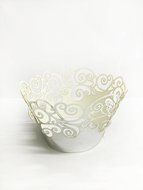 HUAL Cupcake Wrappers 50 Filigree Artistic Bake Cake Mirror Paper Cups Wave Lace Laser Cut Liner Baking Cup Muffin... N6