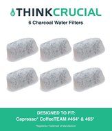 6 Capresso 4640.93 Charcoal Coffee Filters, Fits Capresso CoffeeTeam, Designed &amp; Engineered by Crucial Coffee