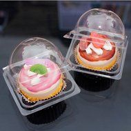 100/Pack Clear Small Cupcake Plastic Pod BPA-Free Containers Secure Closure Box N4