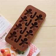 Sher Bakeware Silicone Gingerbread Man and Crutches Baking Molds for Chocolate N3