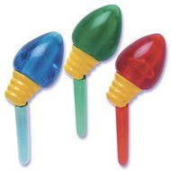 Dress My Cupcake DMC41X-201 12-Pack 3D Light Bulbs Pick Decorative Cake Topper, Christmas, Assorted