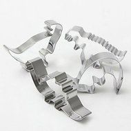 Sher Stainless Steel Dinosaur Cookie Cutter Mold Cake Fondant Biscuit Baking Mould,Set of 4 N2
