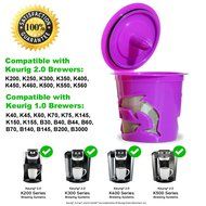 4 K-Cup Reusable Filters for Keurig 1.0 and 2.0 Brewers, K200, K250, K300, K350, K400, K450, K460, K500, K525C...