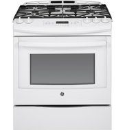 GE JGS750DEFWW 30" White Gas Slide-In Sealed Burner Range - Convection N3
