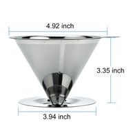 Cosyzone Pour Over Coffee Filter - 18/8(304) Stainless Steel Reusable Coffee Dripper Eco-Friendly Coffee Maker... N4