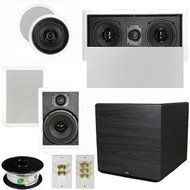 Theater Solutions 5.1 Home Theater 4 Speaker Set with Center, 15&quot; Powered Sub and More TS5C6WL51SET8