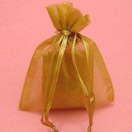 Rina&#039;s Garden Organza Favor Bags - 3&quot;x4&quot; - Gold - 150 Bags
