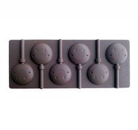 Yunko 6 Cavity Smiley Face Shape Lollipop Silicone Chocolate Candy Mold with Sticks N3