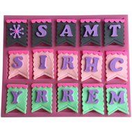 FLY Banner With Alphabet Silicone Fondant Cake Mold For Cake Decorating,Pink