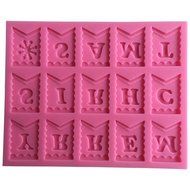 FLY Banner With Alphabet Silicone Fondant Cake Mold For Cake Decorating,Pink N2