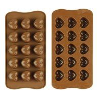 Voberry Heart Shape Silicone Chocolate Heart Mold Cake Mold Candy Ice Tray Mold Maker Party Bar (Coffee) N4