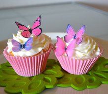 Edible Butterflies&copy; - Small Assorted Pink and Purple Set of 24 - Cake and Cupcake Toppers, Decoration