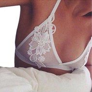 Bra Top ，Beautyvan ComfortableWomen Translucent Underwear Sheer Lace Strap Bra Top (S, White)