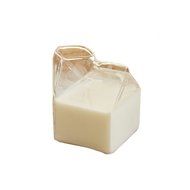SIO Creative Creamer Half Pint Milk Cup Carton Shape Milk Glass Cup N5