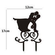 Ecape Acrylic Cake Topper of Engagement and Wedding with Groom Holding Bride Black Pack of 1 N21