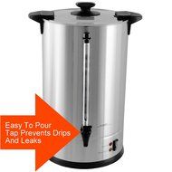 Cafe Amoroso 100 Cup Stainless Steel Coffee Urn - Premium Commercial Double Wall Design - Perfect For Catering... N6