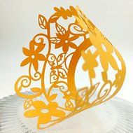 CozyT 50 PACK Flowers Cupcake Wrappers Artistic Bake Cake Paper Cups Vine Lace Laser Cut Liner Baking Cup Muffin... N9