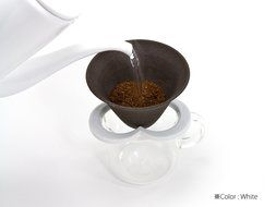 224porcelain Ceramic Paperless Permanent Coffee Filter / Dripper "Caffe hat"White N6
