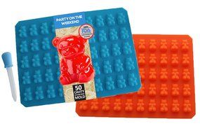 (2 Pack) 50 Cavity Silicone Gummy Bear &amp; Chocolate Mold with BONUS SYRINGE! Best Gummy Bear Candy Mold, Healthy... N6