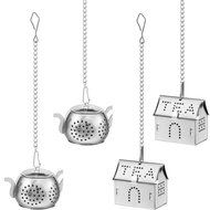 Accmor Tea Infuser - Stainless Steel Loose Leaf Tea Strainer with Chain and Drip Trays - Tea Filters for Rooibos... N11