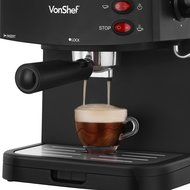 VonShef 15 Bar Pump Espresso Coffee Maker Machine - Create Espressos, Lattes, Cappuccinos & More! N7