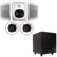Acoustic Audio HT-55 In-Wall/Ceiling 5.1 Home Theater Speakers and 6.5&quot; Powered Sub HT-55-PS6