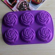 Sher Bakeware Silicone Rose Baking Molds for Chocolate Cake Jelly (Random Colors) N2
