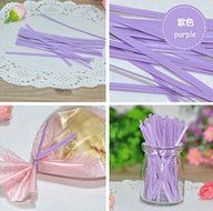 Astra shop 100Pcs Vibrant Color Multi-Functional Plastic Twist Ties for Pastry/Cookie/Cake/Toast/Bread Bags-Purple N7
