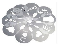 Teanfa Coffee Stencil Cappuccino Barista Plastic Decorating Food Pastry Stencil Coffee Barista Stencils Template... N4