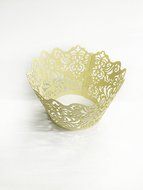 HUAL Cupcake Wrappers 50 Filigree Artistic Bake Cake Paper Cups Lace Laser Cut Liner Baking Cup Muffin Case Trays... N35