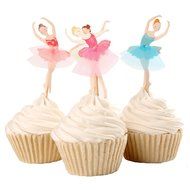 BETOP&reg; Set of 24 Pieces Cute Ballet Dancer Girls Fairy Peri Dessert Muffin Cupcake Toppers for Picnic Wedding... N6