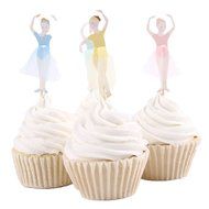 BETOP&reg; Set of 24 Pieces Cute Ballet Dancer Girls Fairy Peri Dessert Muffin Cupcake Toppers for Picnic Wedding... N9