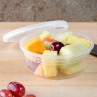 SunnyCare&reg; 8 oz.Microwavable Translucent Plastic Deli Container with Lid -(Case of 250) N3