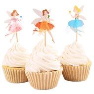 BETOP&reg; Set of 24 Pieces Cute Ballet Dancer Girls Fairy Peri Dessert Muffin Cupcake Toppers for Picnic Wedding... N10
