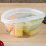 SunnyCare&reg; 8 oz.Microwavable Translucent Plastic Deli Container with Lid -(Case of 250) N4