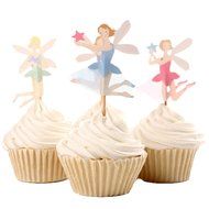 BETOP&reg; Set of 24 Pieces Cute Ballet Dancer Girls Fairy Peri Dessert Muffin Cupcake Toppers for Picnic Wedding... N11