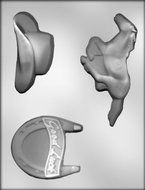 CK Products Hat, Horse, and Horseshoe with "Good Luck" Chocolate Mold