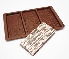 Silicone 3 Bar Wood Grain Effect Chocolate Mold N3
